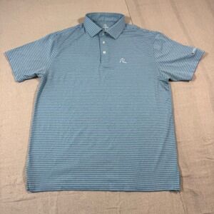 Rhoback Polo Shirt Mens Large Purple Green Stripe UVA Darden Performance